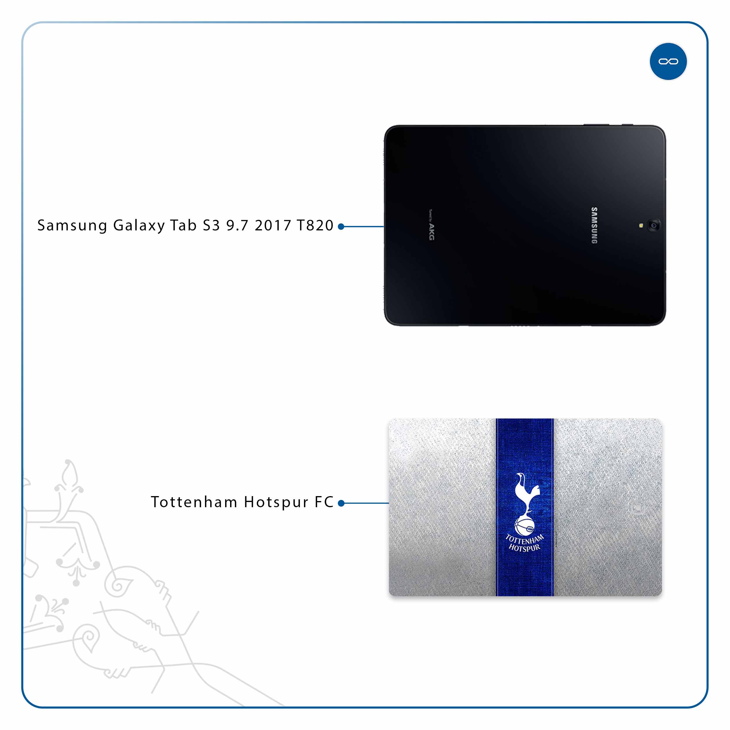 برچسب پوششی ماهوت مدل Tottenham Hotspur FC مناسب برای تبلت سامسونگ Galaxy Tab S3 9.7 2017 T820