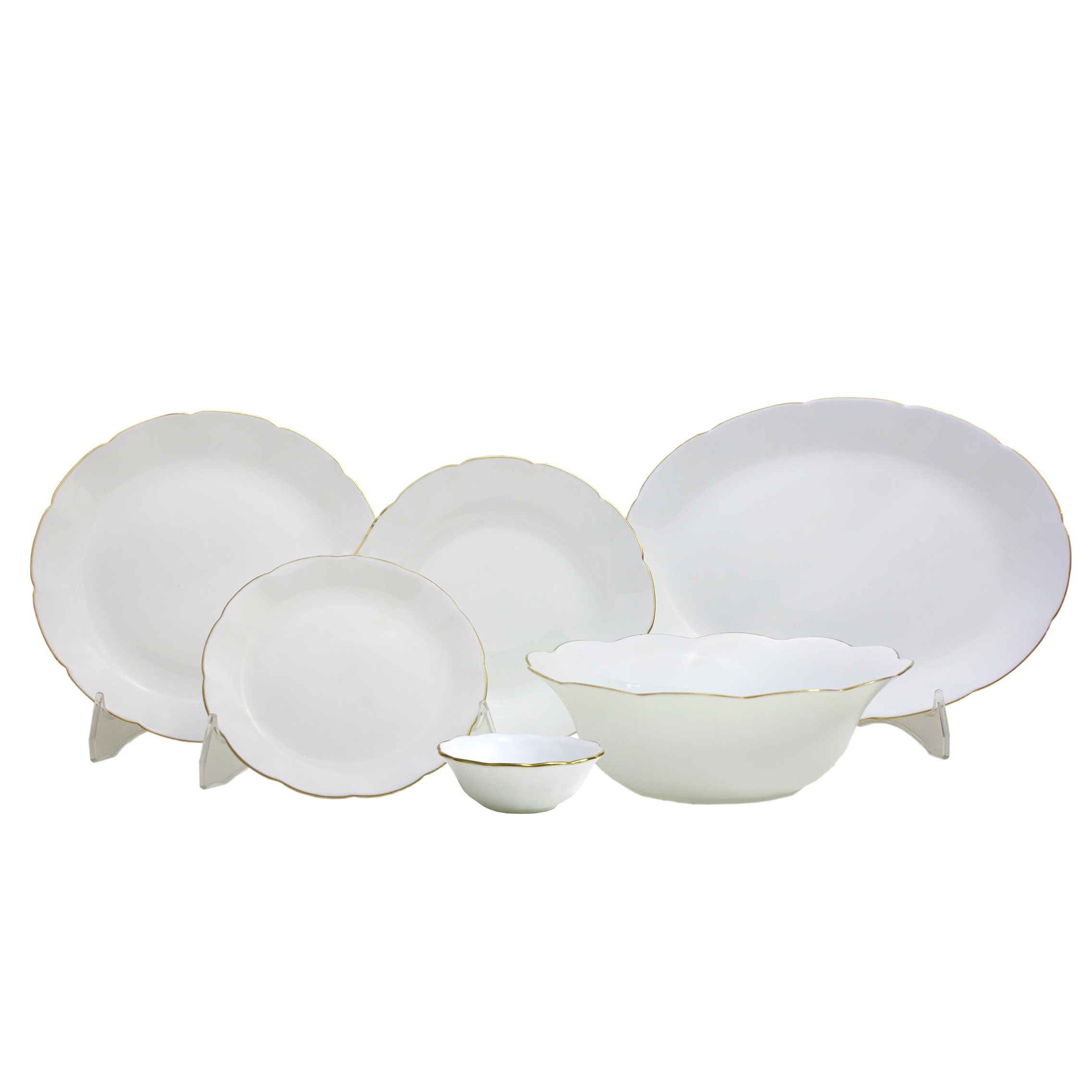 سرویس غذاخوری 26 پارچه داماس مدل لب طلا