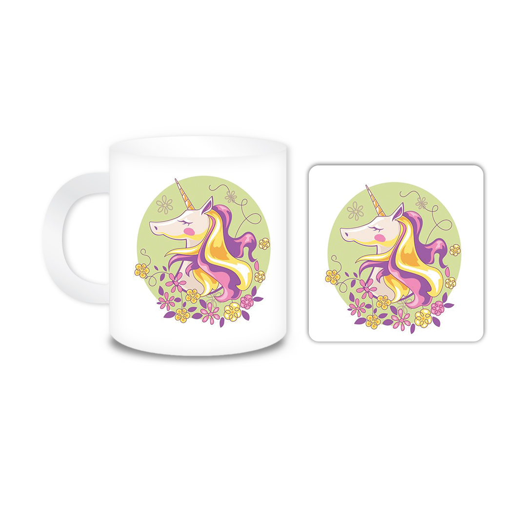 ماگ مدل یونیکورن کد 1984 به همراه زیر لیوانی