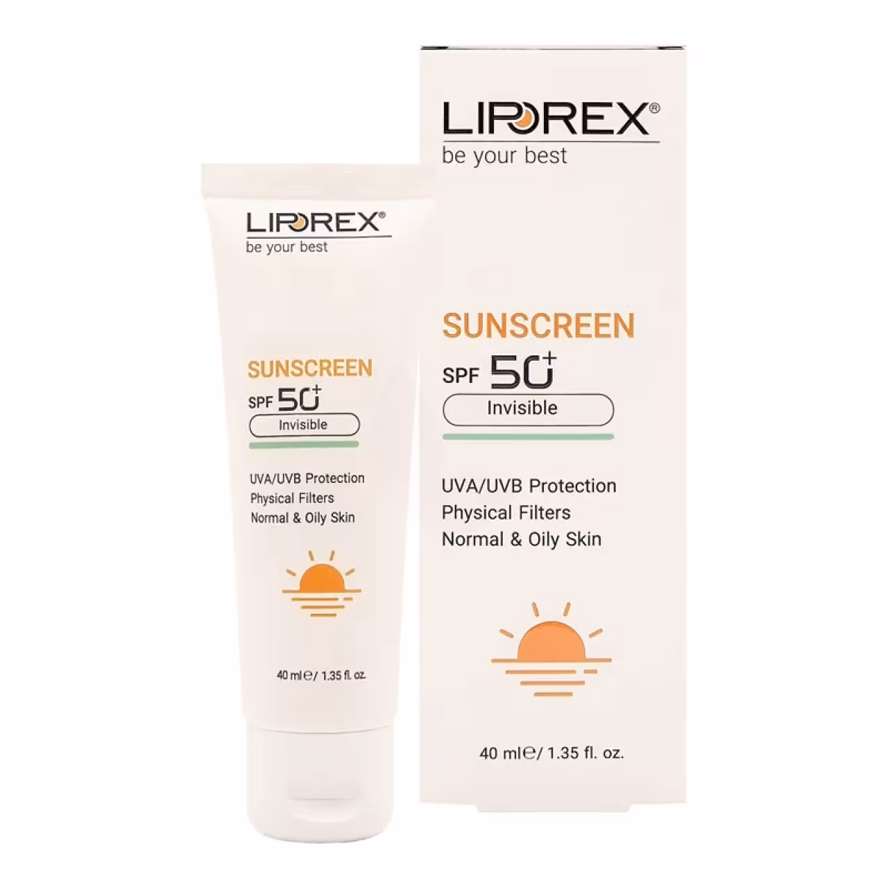 کرم ضد آفتاب لیپورکس spf50 مدل بی رنگ مناسب پوست چرب حجم 40 میل