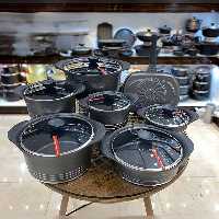 سرویس قابلمه راکلند چدن گرانیتی 14 پارچه (رنگ طوسی)(پس کرایه)