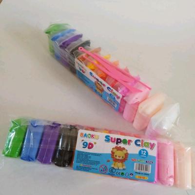 خمیر کلی دوازده رنگ clay با ابزار