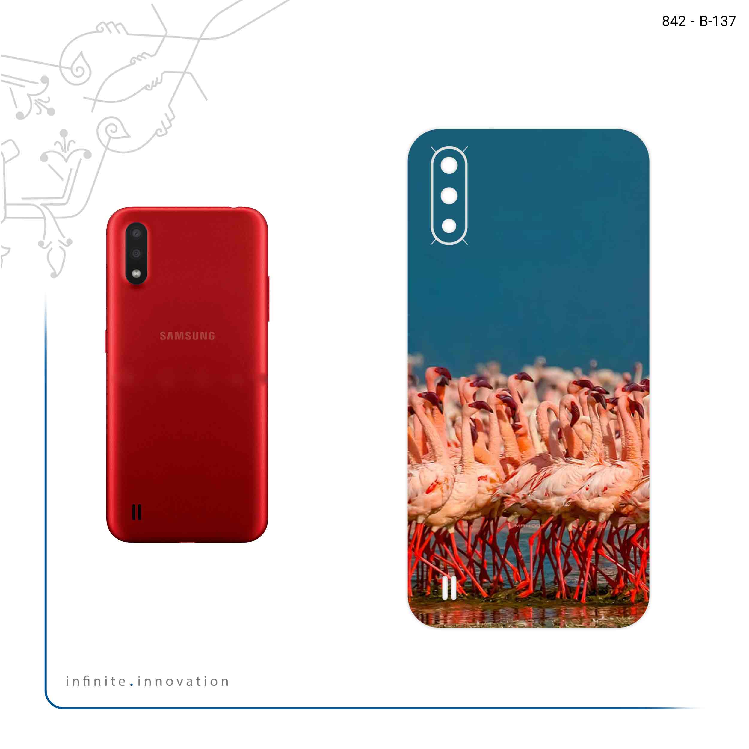 برچسب پوششی ماهوت مدل Flamingo مناسب برای گوشی موبایل سامسونگ Galaxy A01