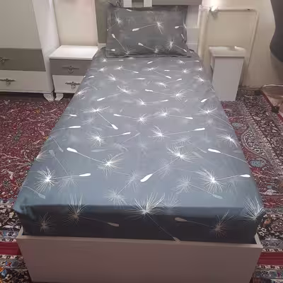 سرویس ملحفه مدل کشدار ni03061 طرح قاصدک کد 90 یک نفره دو تکه