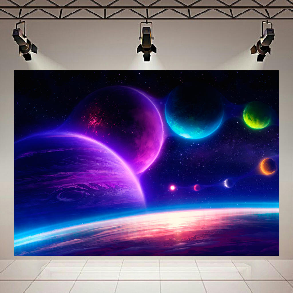 تابلو بوم طرح کهکشان و ستارگان مدل جایگشت سیارات کد AR2201