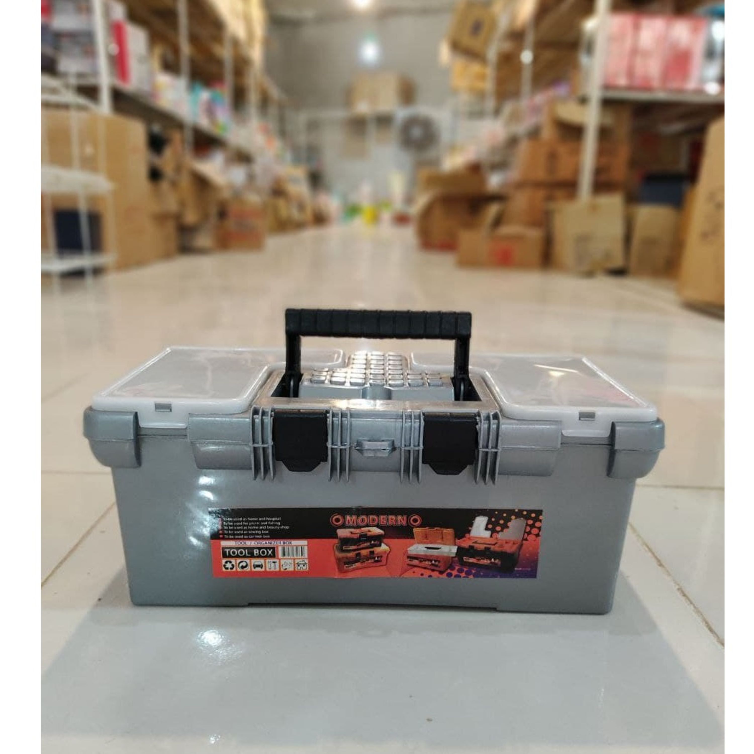 جعبه ابزار الوان بزرگ -جعبه دو طبقه برای مناسب مرتب سازی