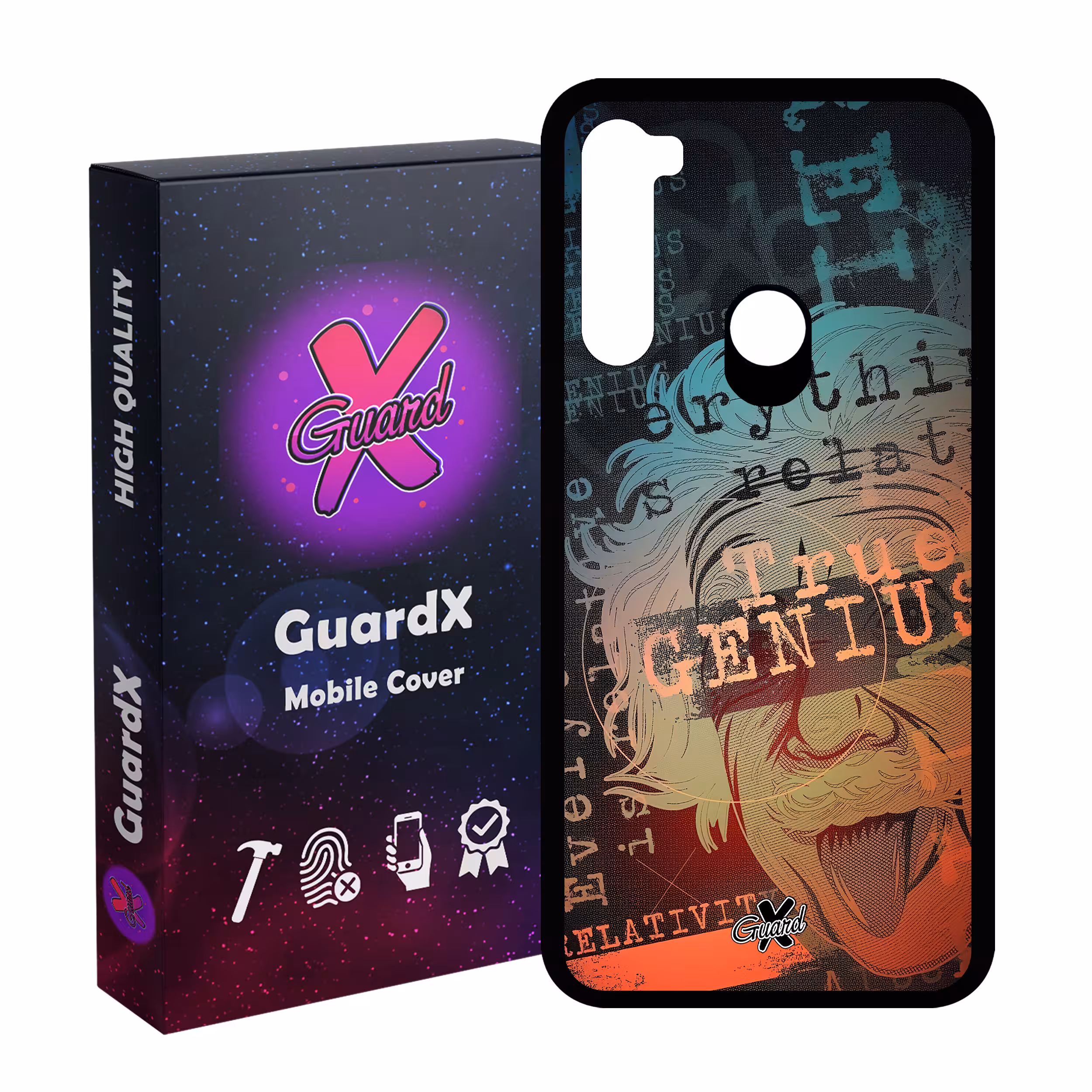 کاور گارد ایکس طرح اینشتین مدل Glass10487 مناسب برای گوشی موبایل شیائومی Redmi Note 8