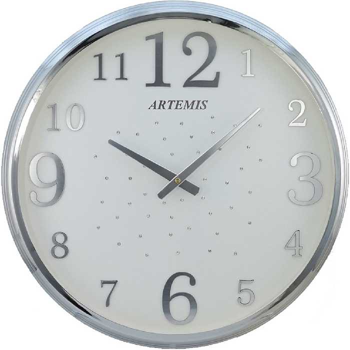 ساعت دیواری آرتمیس کد 2000 Silver White سفید نقره ای