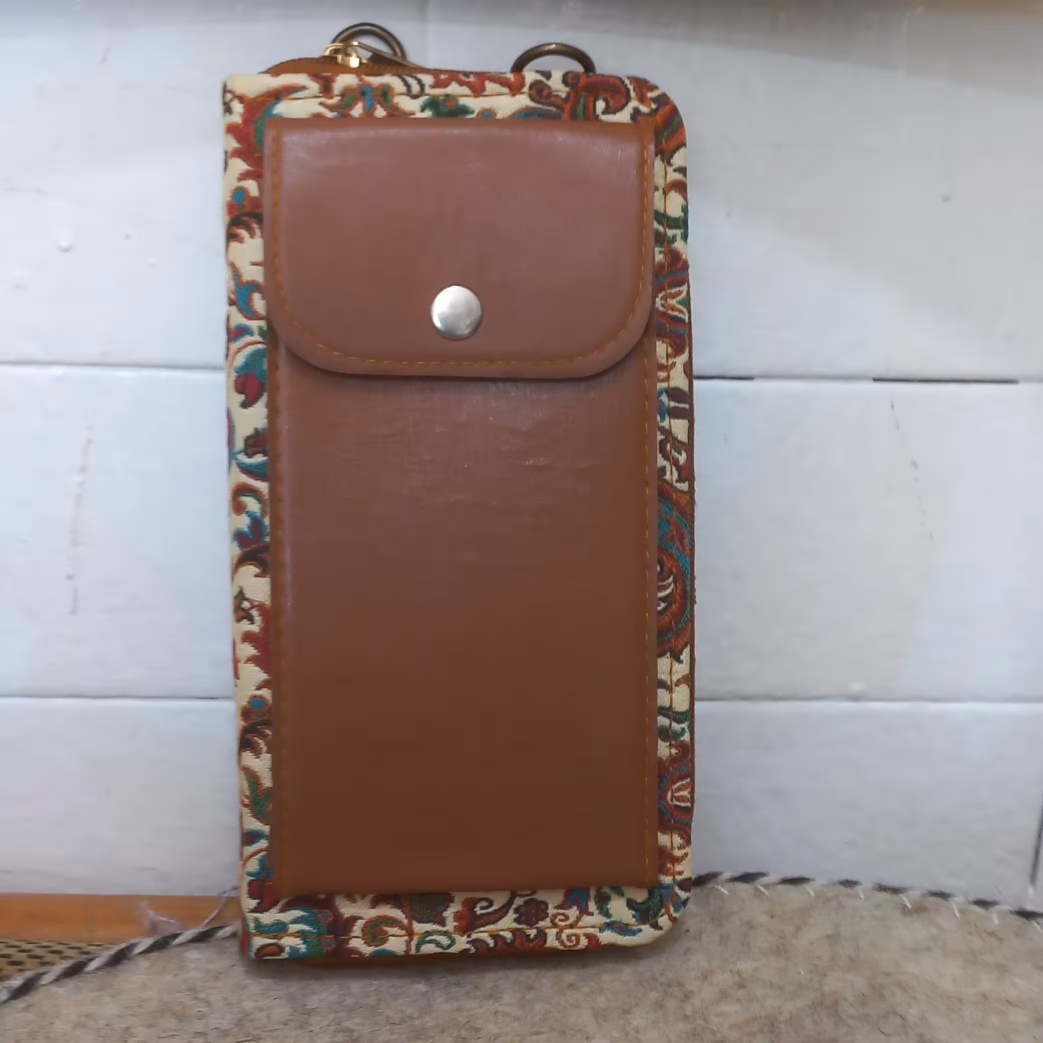 کیف دستی چرم و ترمه