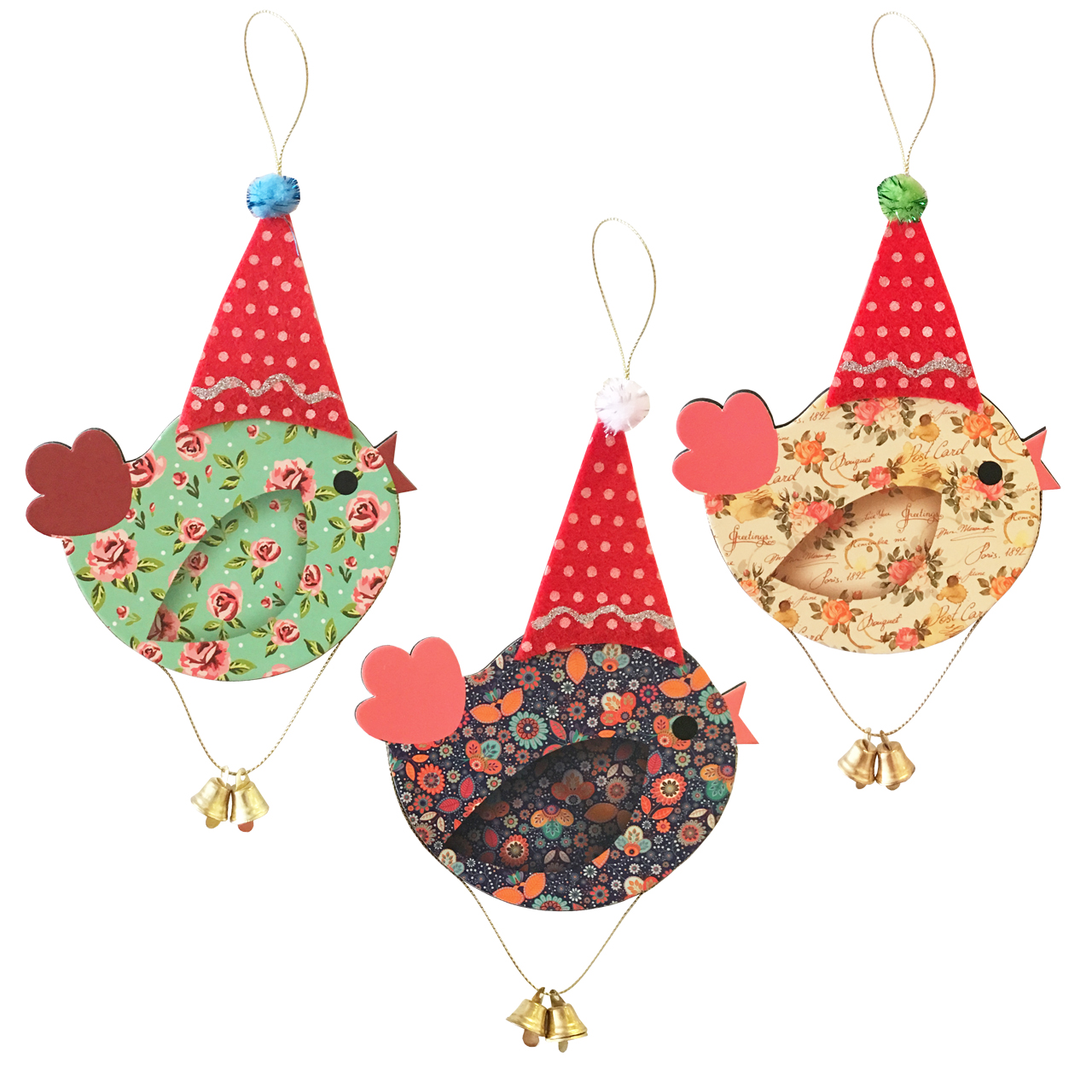 آویز تزیینی مدل جوجه کد B3 مجموعه 3 عددی