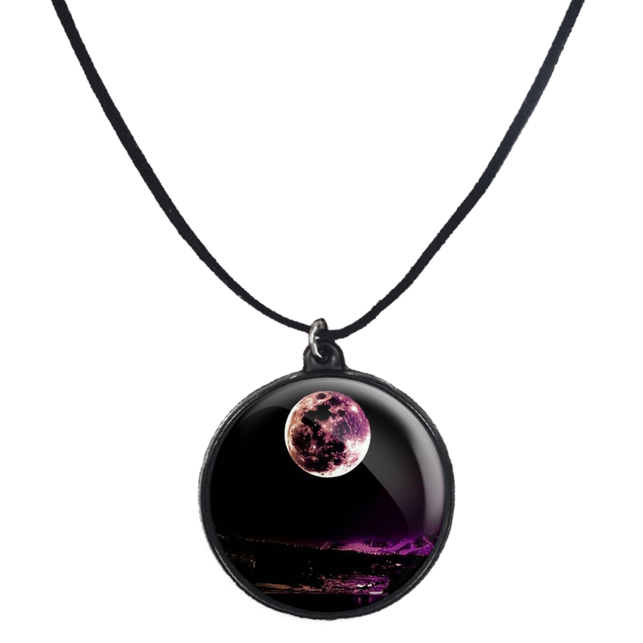 گردنبند پرمانه طرح ماه کد pmb.24670 مدل دو طرفه