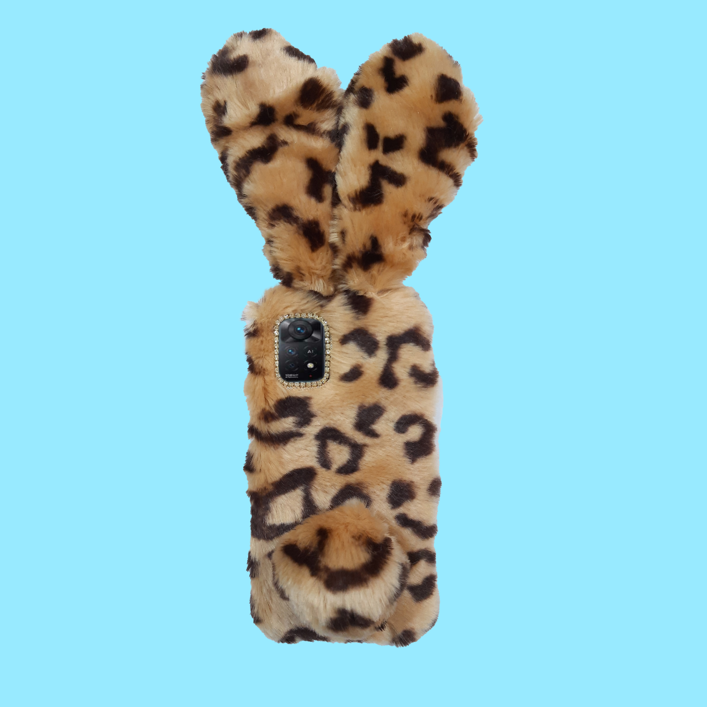 کاور مدل عروسکی طرح خرگوشی پلنگی مناسب برای گوشی موبایل شیائومی Redmi Note 11s / Redmi Note 11 