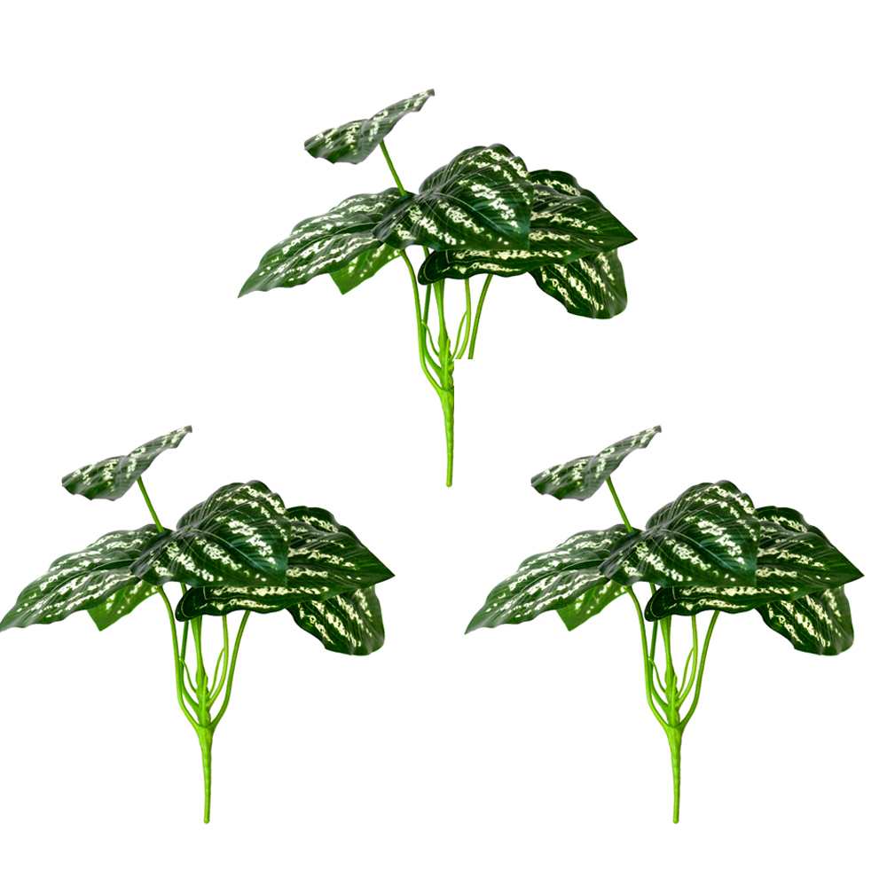 گل مصنوعی مدل بوته برگ آپارتمانی مدل 1004 بسته 3 عددی 