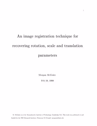 خرید و دانلود نسخه کامل کتاب An image registration technique for recovering rotation, scale and translation parameters