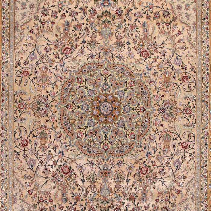 فرش دستباف 6 متری مدل لچک ترنج کد 322