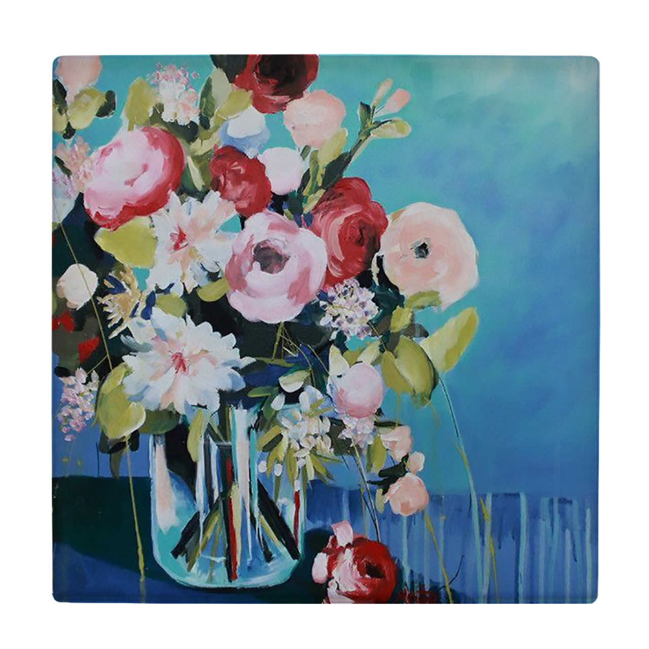 کاشی کارنیلا طرح نقاشی گل مدل لوحی کد WKB757 