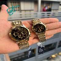 خرید ست ساعت زنانه و مردانه الگانس سه موتور فعال (فول دیت) موتور ژاپن کیفیت عالی رنگ ثابت کد 2116417 - ردگل