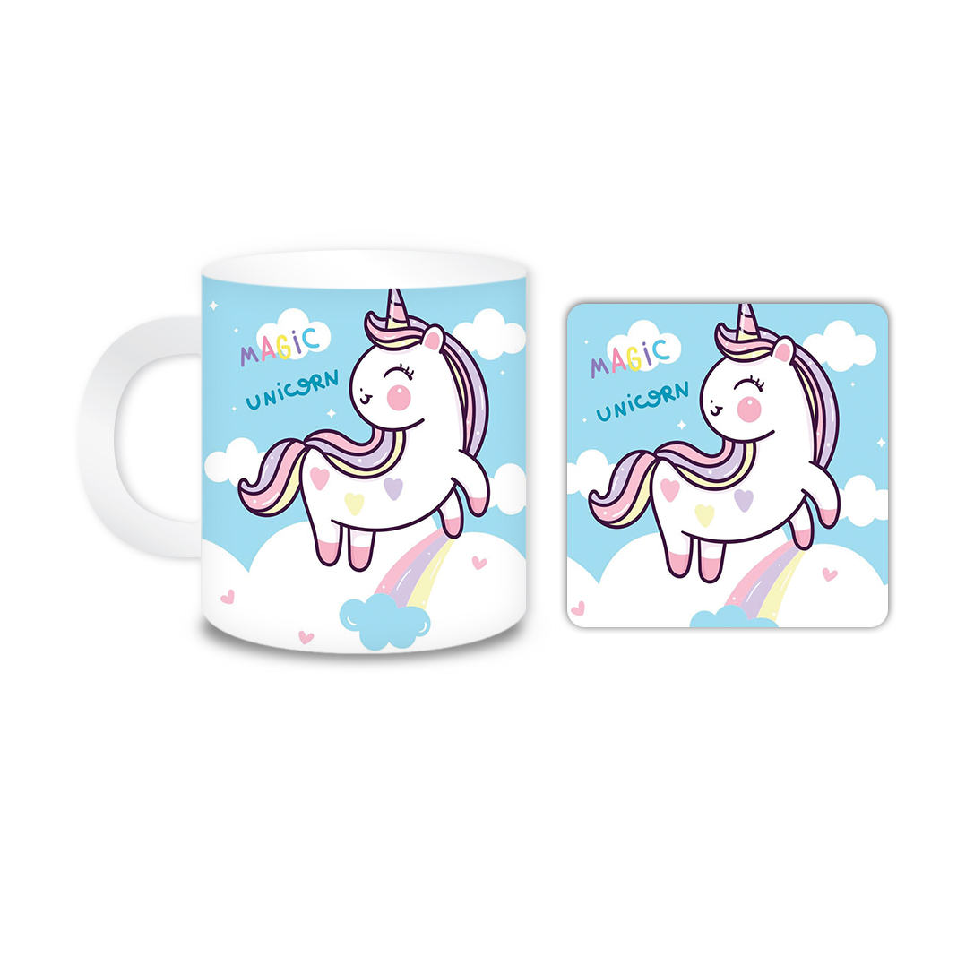 ماگ مدل یونیکورن کد 2066 به همراه زیر لیوانی