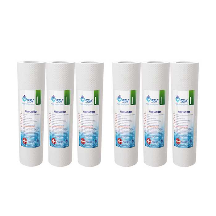 فیلتر دستگاه تصفیه کننده آب اس اس وی مدل H-P.P مجموعه 6 عددی