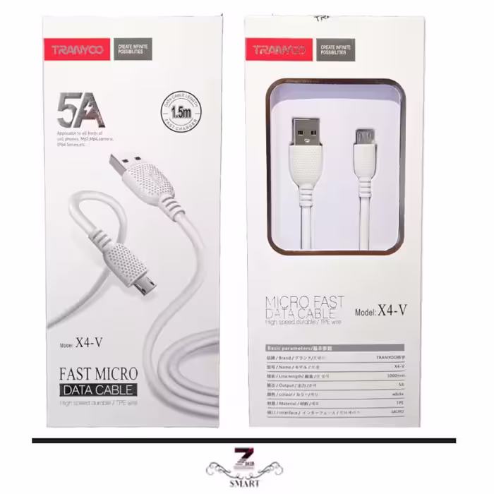 کابل تبدیل USB به MicroUSB ترانیو مدل X4V طول 1.5 متر