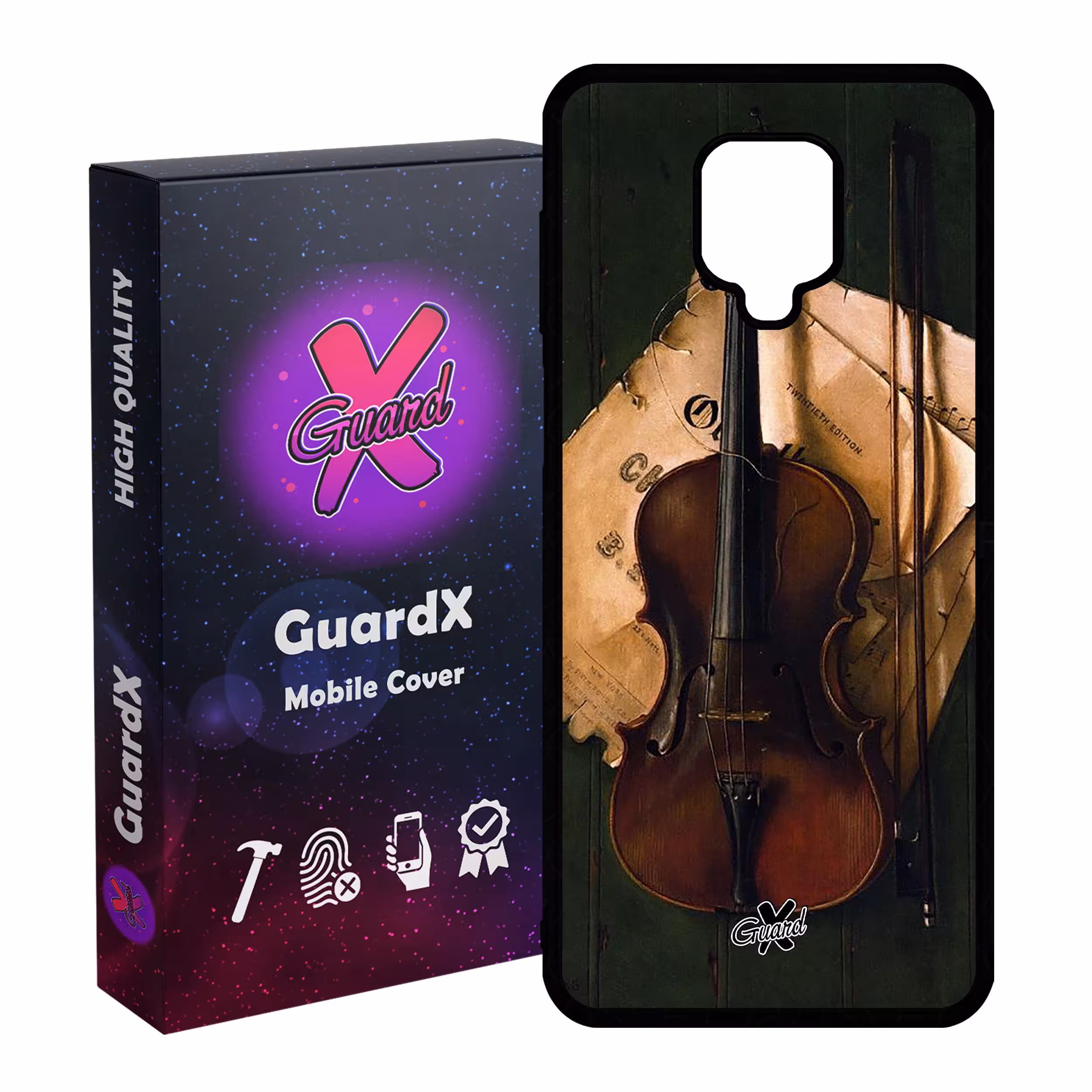 کاور گارد ایکس طرح ویولن مدل Glass10262 مناسب برای گوشی موبایل شیائومی Redmi Note 9S / Note 9 Pro / Note 9 Pro Max