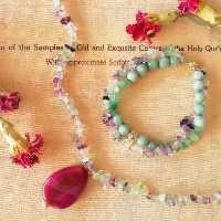 نیم ست فلوریت با گوهرهای طبیعی و خرج کار نقره  دستبند دوردیفه  