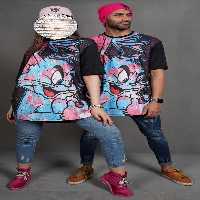 خرید آنلاین و اینترنتی تیشرت ست دو نفره مشکی موش و گربه تام از رگال من