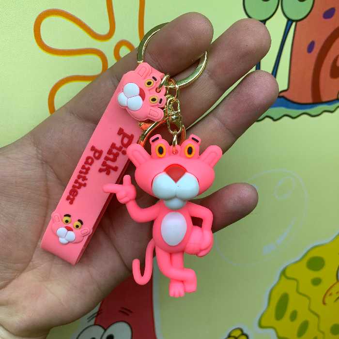 جاکلیدی مدل سیلیکونی طرح پلنگ صورتی