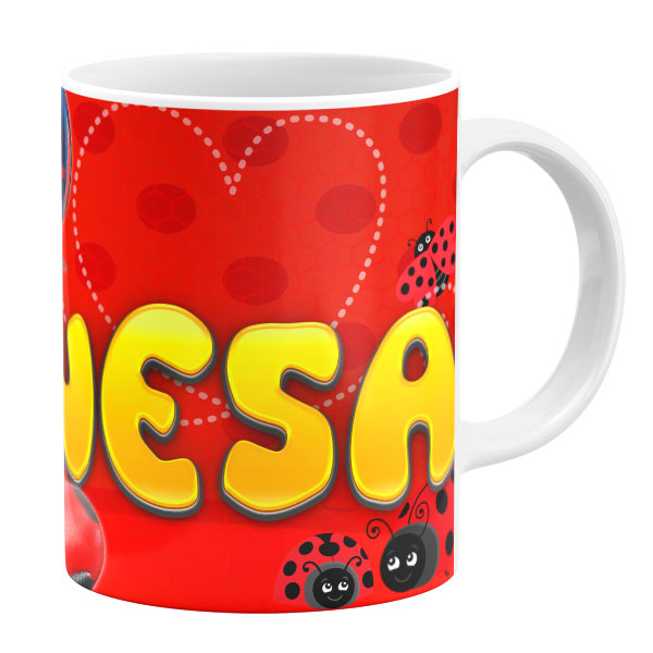 ماگ طرح دختر کفشدوزکی مدل نسا