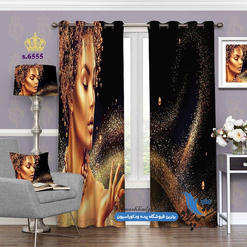 پرده پانچ چهره طرح نیم رخ کد s-6555