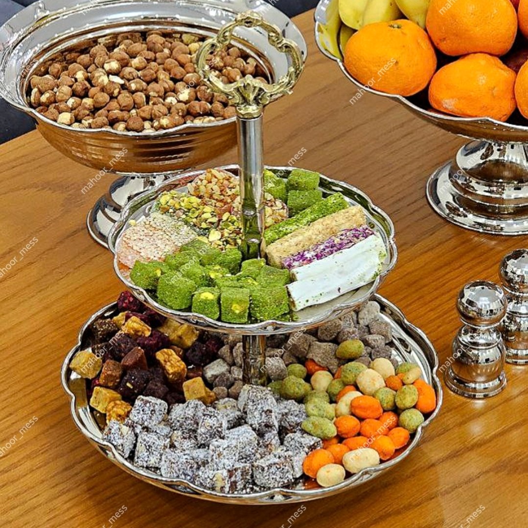 شیرینی خوری دو طبقه مسی