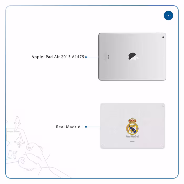 برچسب پوششی ماهوت مدل Real-Madrid مناسب برای تبلت اپل iPad Air 2013 A1475