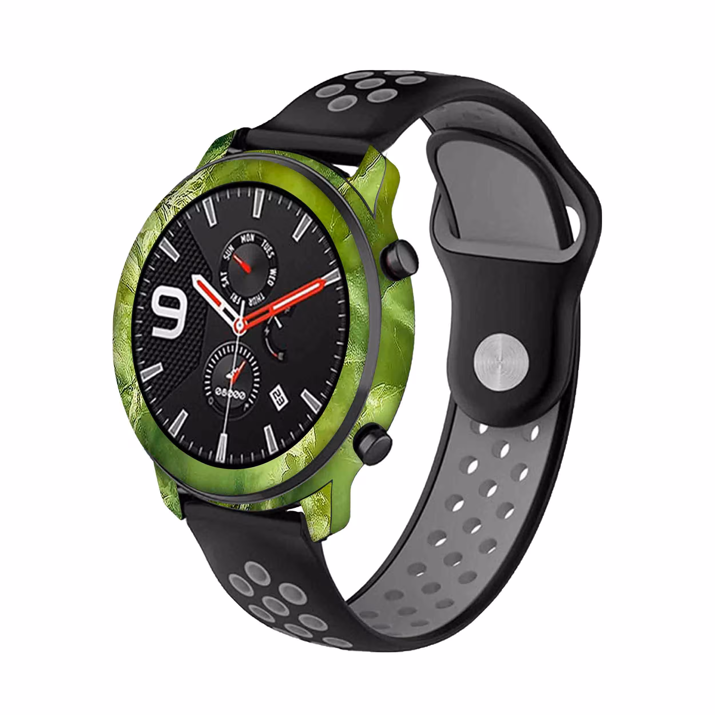 برچسب ماهوت طرح Green Crystal Marble مناسب برای ساعت هوشمند شیایومی Amazfit GTR 47mm