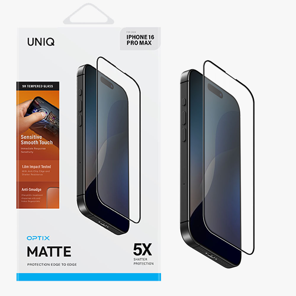 ارسال فوری  محافظ صفحه گیمینگ یونیک UNIQ Optix Matte iPhone 16 pro Max