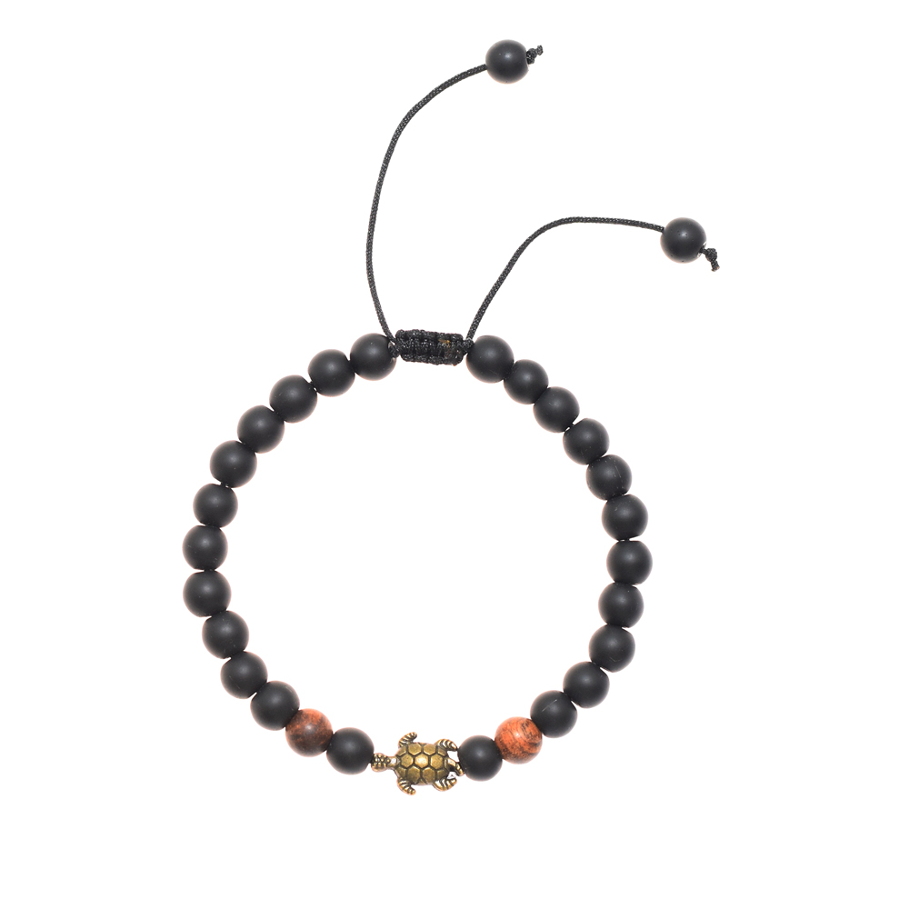 دستبند دلنار گالری مدل اونیکس لاک پشت و چوب