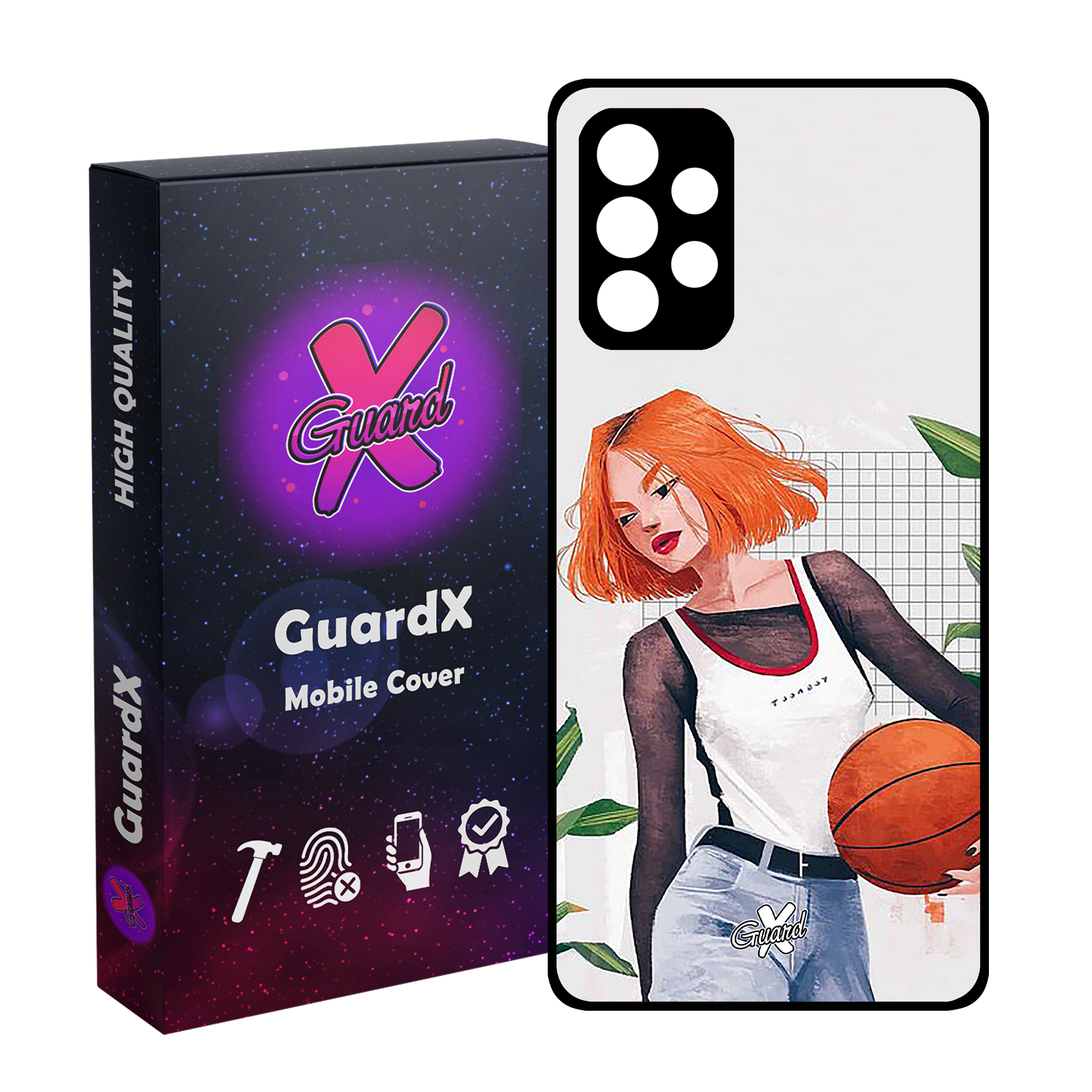 کاور گارد ایکس طرح Girl مدل Glass10338 مناسب برای گوشی موبایل سامسونگ Galaxy A73