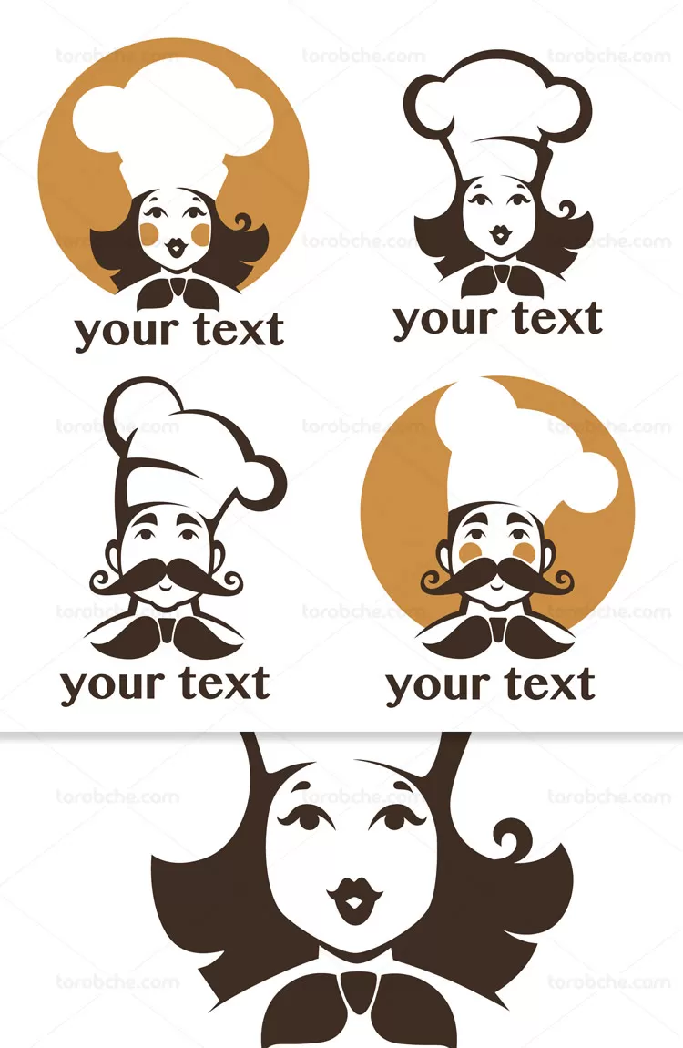 وکتور لوگوی خانم و آقای سرآشپز | گرافیک با طعم تربچه