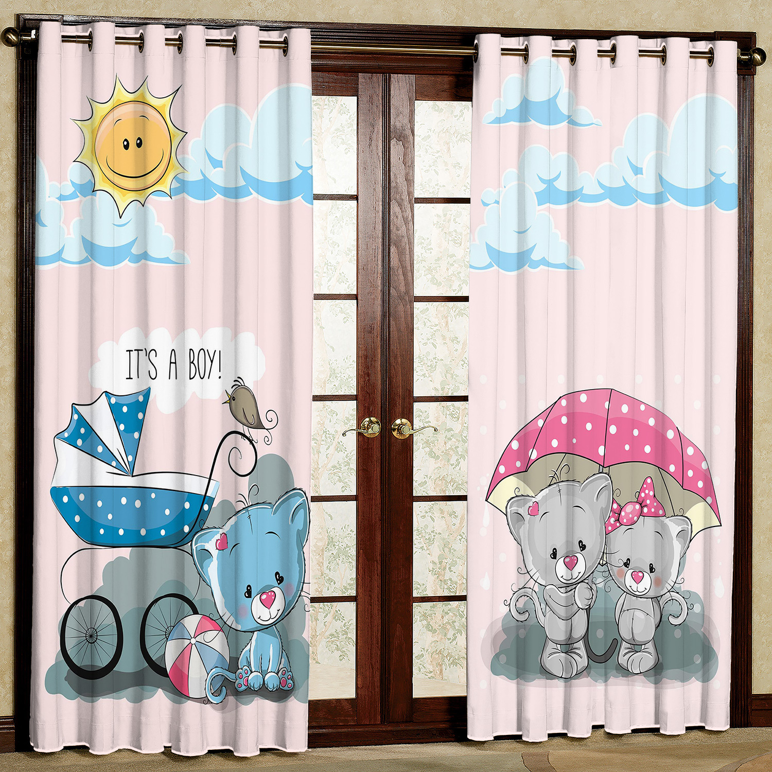 پرده مدل کالسکه کد 1385 سایز 200x140 سانتی متر