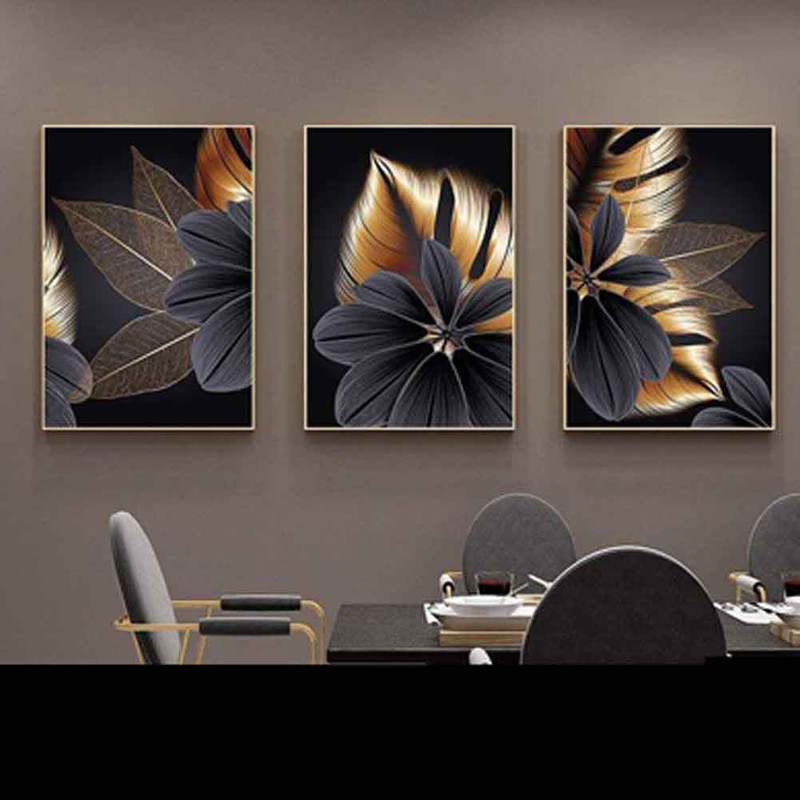 تابلو مدل برگ و گل 561 مجموعه 3عددی | دنیای قاب