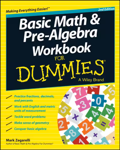 خرید و دانلود نسخه کامل کتاب Basic Math and Pre-Algebra Workbook For Dummies
