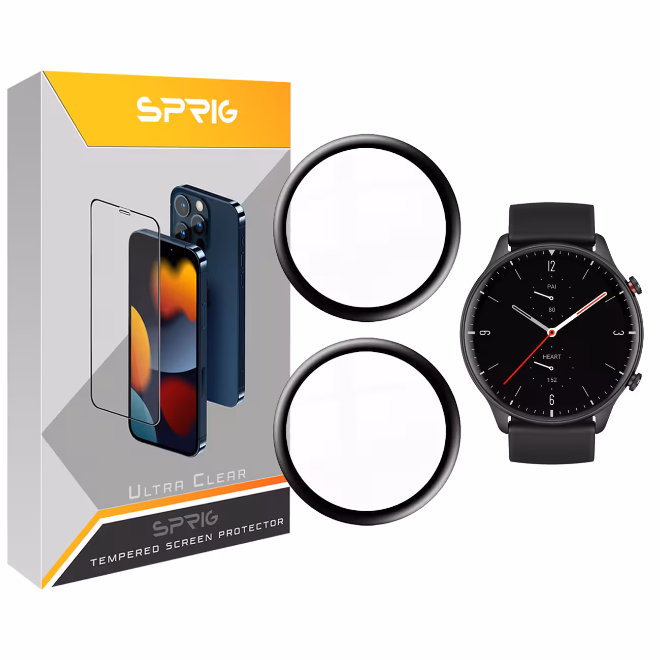 محافظ صفحه نمایش نانو اسپریگ مدل SPG مناسب برای ساعت هوشمند امیزفیت GTR 2E بسته دو عددی