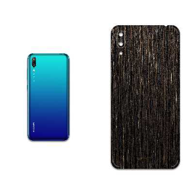 برچسب پوششی ماهوت مدل Dark-Gold-Stripes-Wood مناسب برای گوشی موبایل هوآوی Y7 Pro 2019