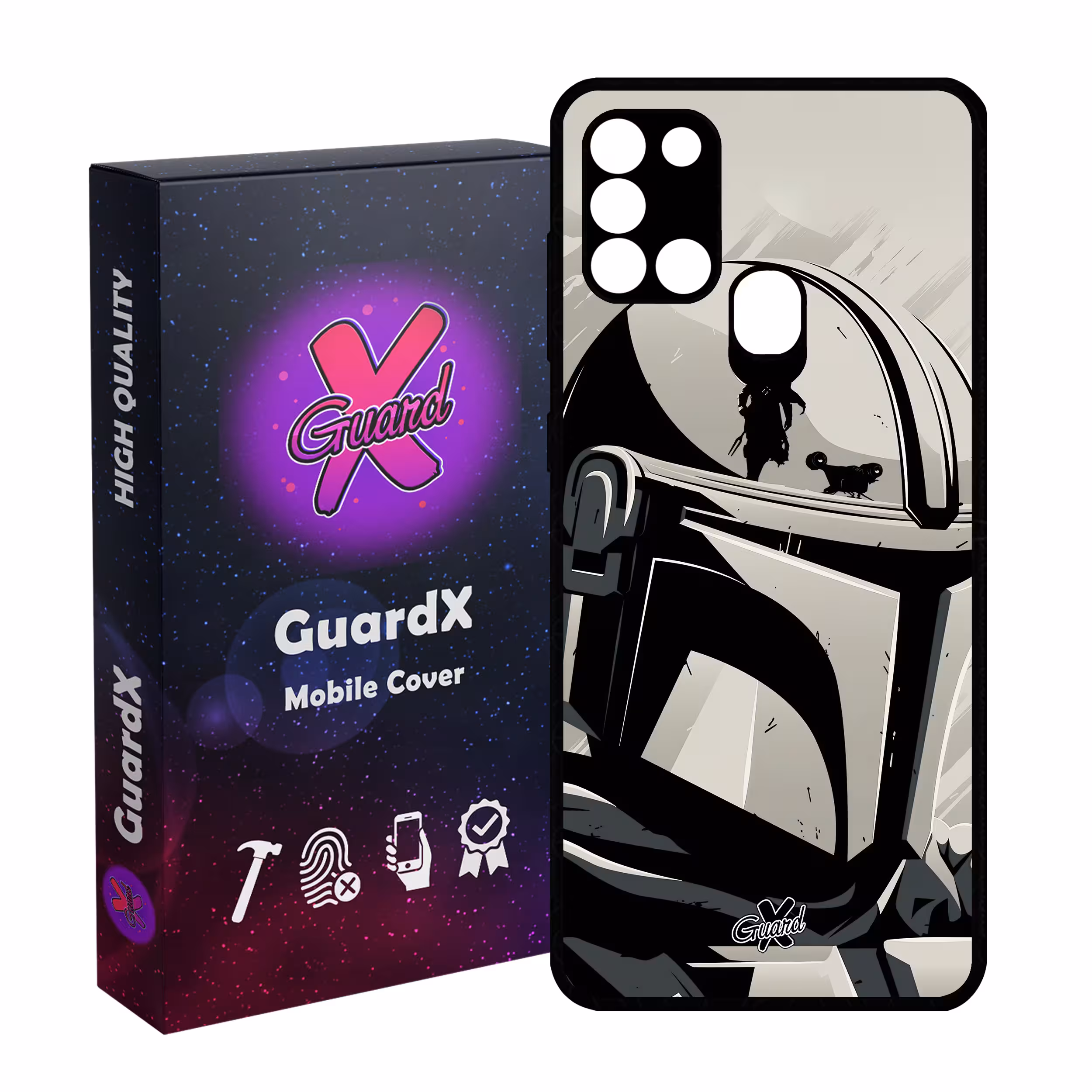 کاور گارد ایکس طرح Mandalorian مدل Glass10502 مناسب برای گوشی موبایل سامسونگ Galaxy A21s