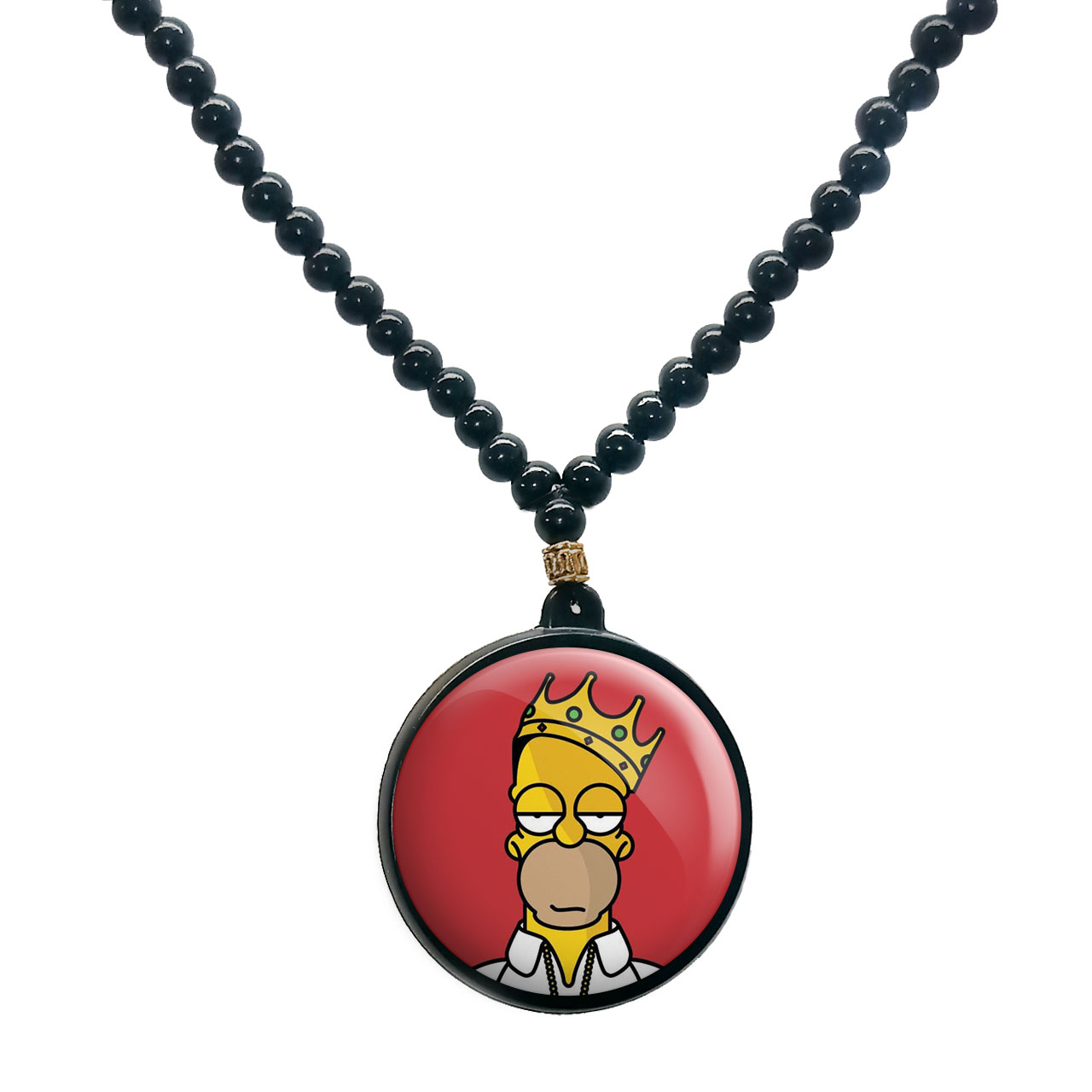 گردنبند پرمانه طرح سیمپسون ها کد pmd.21295 مدل دو طرفه
