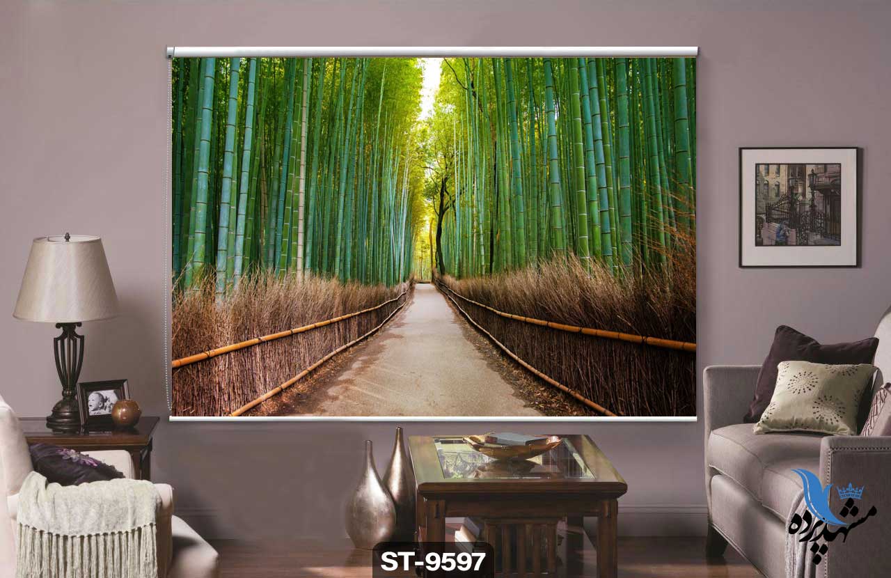 پرده شیدرول تصویری جاده و جنگل کد st-9597