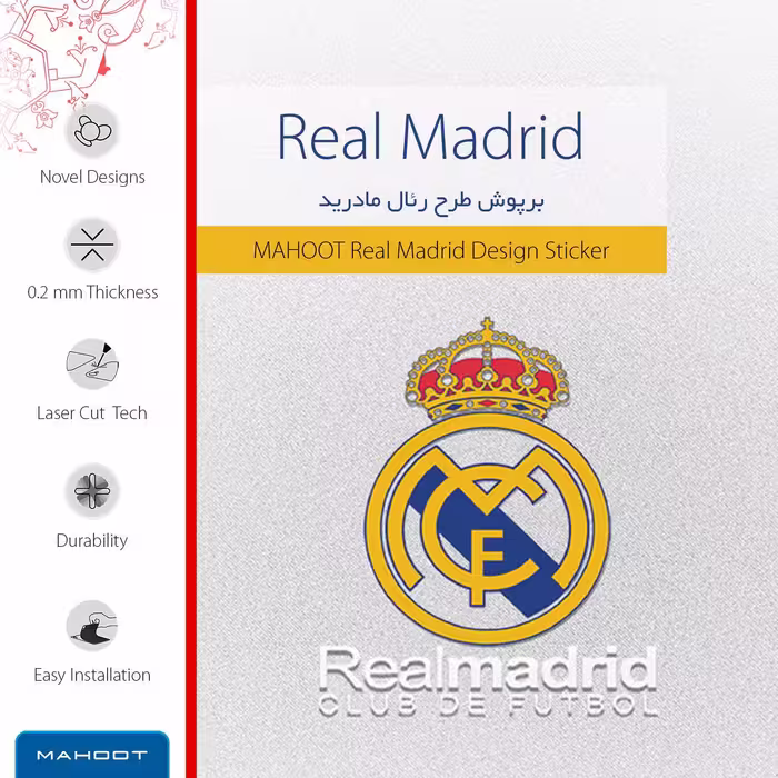 برچسب پوششی ماهوت مدل Real-Madrid مناسب برای تبلت سامسونگ Galaxy Tab S3 9.7 2017 T825