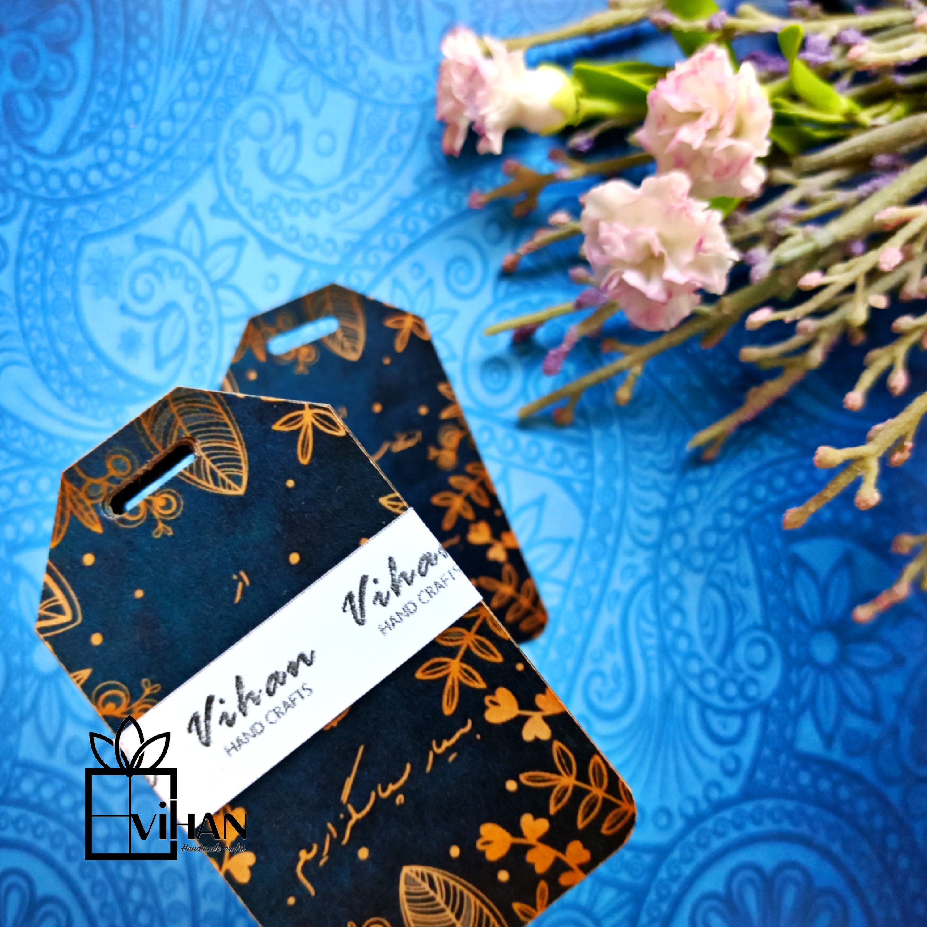 تگ مقوایی کرافت مستطیلی تشکر از مشتری تک رو پانچ شده بسته پنجاه تایی 