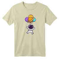 تی شرت آستین کوتاه بچگانه مدل فضانورد کد 13 رنگ کرم