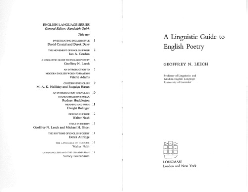 خرید و دانلود نسخه کامل کتاب A Linguistic Guide to English Poetry (English Language Series)