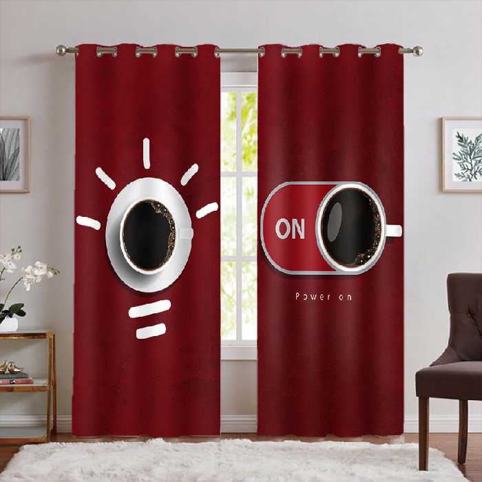 پرده پانچی طرح سه بعدی کافی شاپ PK-7312